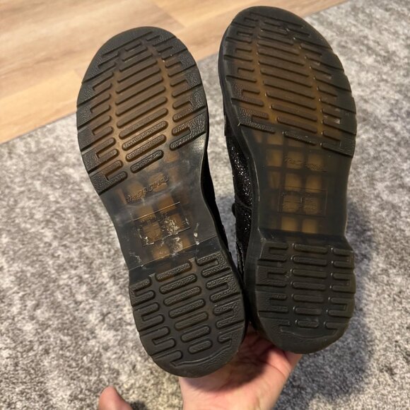 Dr. Martens Womens Sz 7 Black Glitter Flame Boots 1460 Pascal - Picture 6 of 6